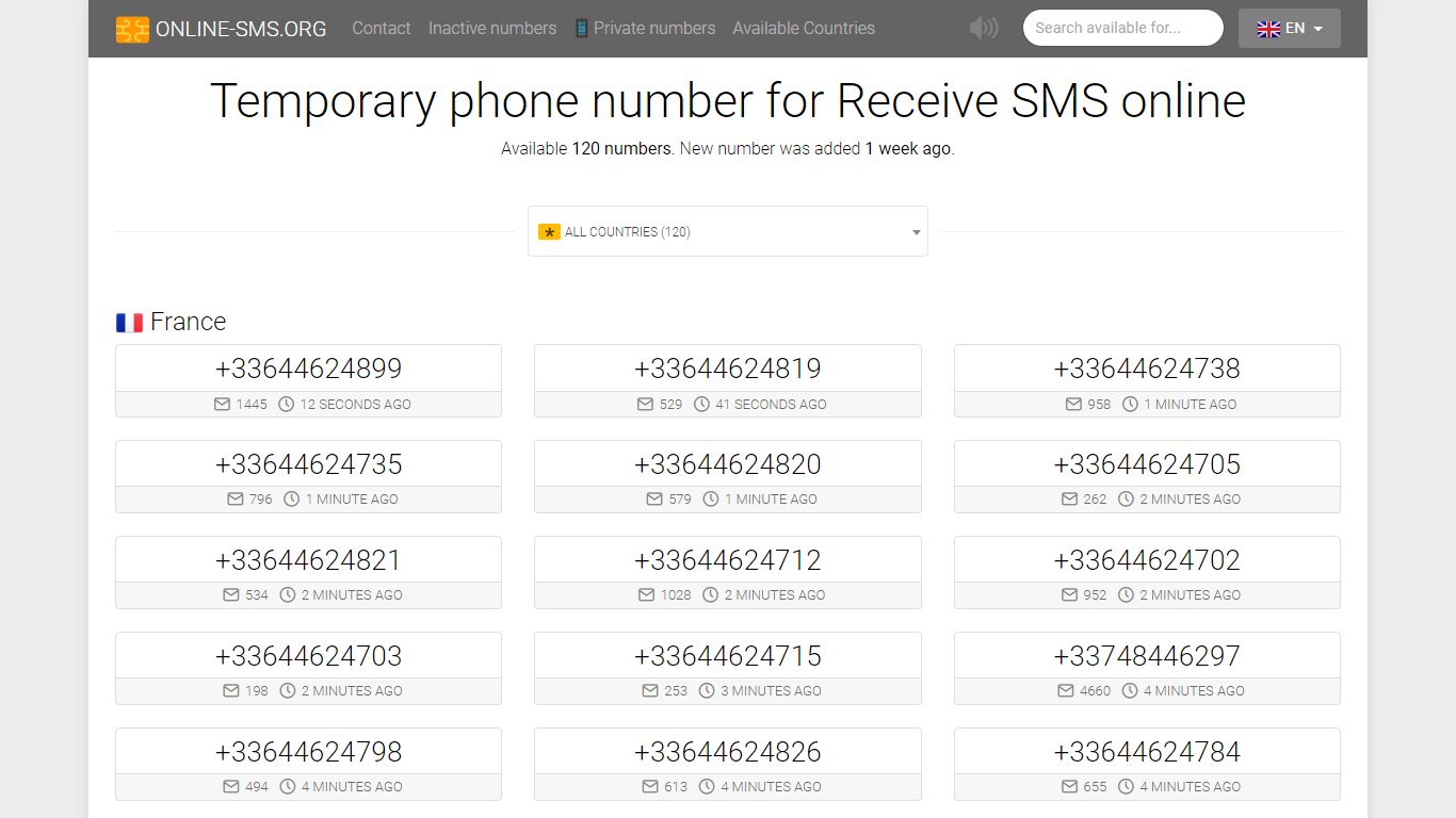 Temporary and Disposable Phone Receive sms online new number · Free ...